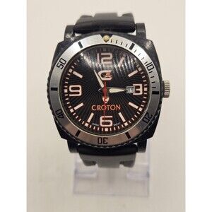 Croton  CX2 Men's 44mm Watch. Rubber Band. New Battery.